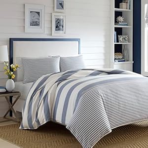 Nautica - Twin Comforter Set, Cotton Reversible Bedding with Matching Sham, Mediterranean Inspired Home Decor for All Seasons (Fairwater Blue, Twin) Nautica