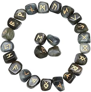 ZAICUS Amethyst Rune Stones Set with Engraved Elder Futhark Runic Alphabet Pagan Lettering Viking Runes for Divination Norse Witchcraft Healing Crystal Reiki Gemstones Irregular Shaped 25 Pcs ZAICUS