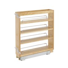Rev-A-Shelf 448-BC-5C 5 & # 34; Выдвижная деревянная стойка для органайзера кухонного шкафа, клен Rev-A-Shelf