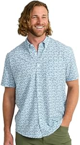 HUK Kona Solid Short Sleeve Fishing Button Down Shirt for Men Huk