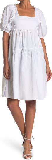 Tiered Puff Sleeve Smock Dress KNOWONECARES