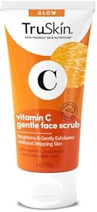 TruSkin Vitamin C Gentle Face Scrub - Brightening Daily Face Exfoliator for All Skin Types - Softens & Smooths Skin with Vitamin C, Yuzu Lemon, and Exfoliating Bora Bora White Sand - 4 Fl. Oz TruSkin