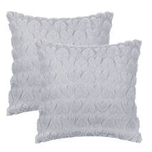 Printed Decorative Faux Fur Heart Pattern Soft Pillow Covers 2 Pcs 18&#34; X 18&#34; Unique Bargains