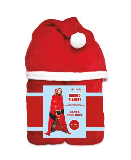 Holiday Santa Plush Hooded Blanket IScream