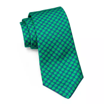 Шелковый галстук в сетку Kiton