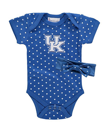 Боди Royal Kentucky Wildcats Hearts для новорожденных и младенцев и комплект с повязкой на голову для девочек Two Feet Ahead