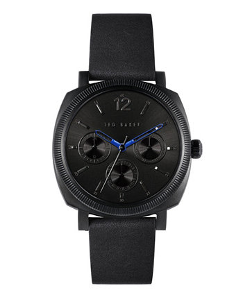 Мужские часы Caine с черным кожаным ремешком 42 мм Ted Baker