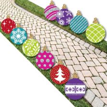 Big Dot of Happiness Colorful Ornaments - Outdoor Holiday and Christmas Yard Decorations - 10 Piece Big Dot of Happiness