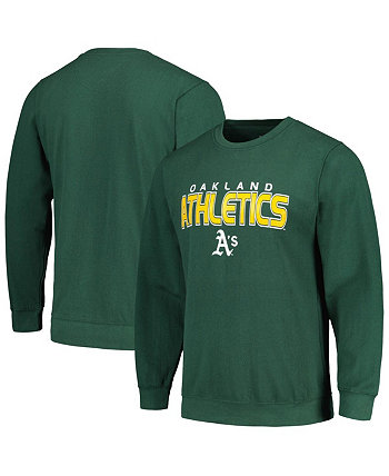 Мужской зеленый пуловер Oakland Athletics свитшот Stitches