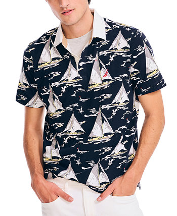 Мужская рубашка-поло для регби классического кроя с принтом парусника Nautica