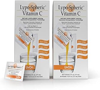 LivOn Laboratories Lypo–Spheric Liposomal Vitamin C 1000mg - No Sugar, Immune Support - Easy to Swallow, Absorbable, Individual Packs - Non–GMO(1cart,30Pack) LivOn Laboratories