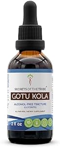 Secrets of the Tribe Gotu Kola Tincture Alcohol-Free Extract, High-Potency Herbal Drops, Tincture Made from Gotu Kola Centella Asiatica Vitality and Longevity 4 oz Secrets of the Tribe