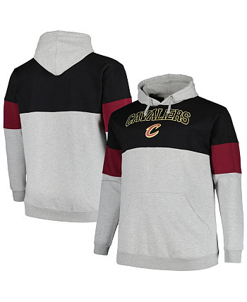 Мужской черный, винный пуловер с капюшоном Cleveland Cavaliers Big and Tall Fanatics