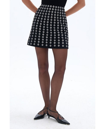 Women's Eyelet Detailed Mini Skirt Nocturne