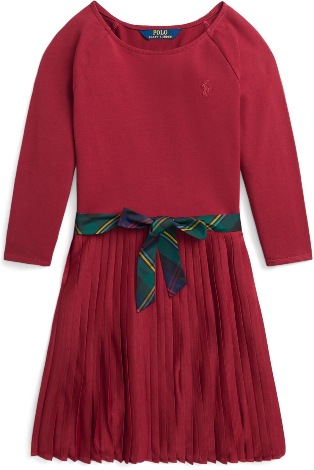 Плиссированное платье из эластичного трикотажа (для больших детей) Polo Ralph Lauren