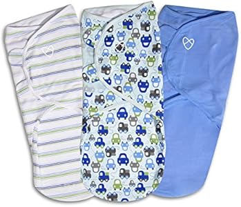 SwaddleMe Original Swaddle - Size Small/Medium, 0-3 Months, 3-Pack (Baby Hearts) Easy to Use Newborn Swaddle Wrap Keeps Baby Cozy and Secure and Helps Prevent Startle Reflex SwaddleMe