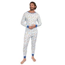 Мужская хлопковая пижама из двух предметов Leveret, радужно-синяя, L Leveret