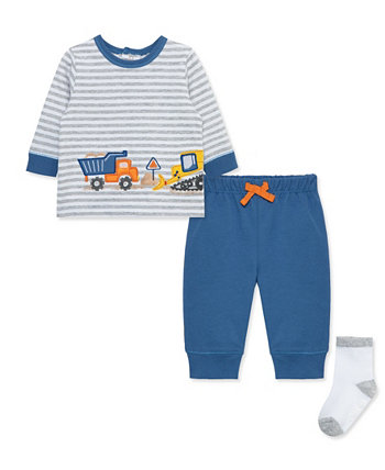 Рубашка Trucks, брюки для бега и носки для маленьких мальчиков, комплект из 3 предметов Little Me