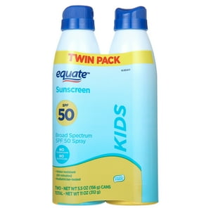 Equate Kids Sunscreen Spray, SPF 50, 11 oz, 2 Count Equate