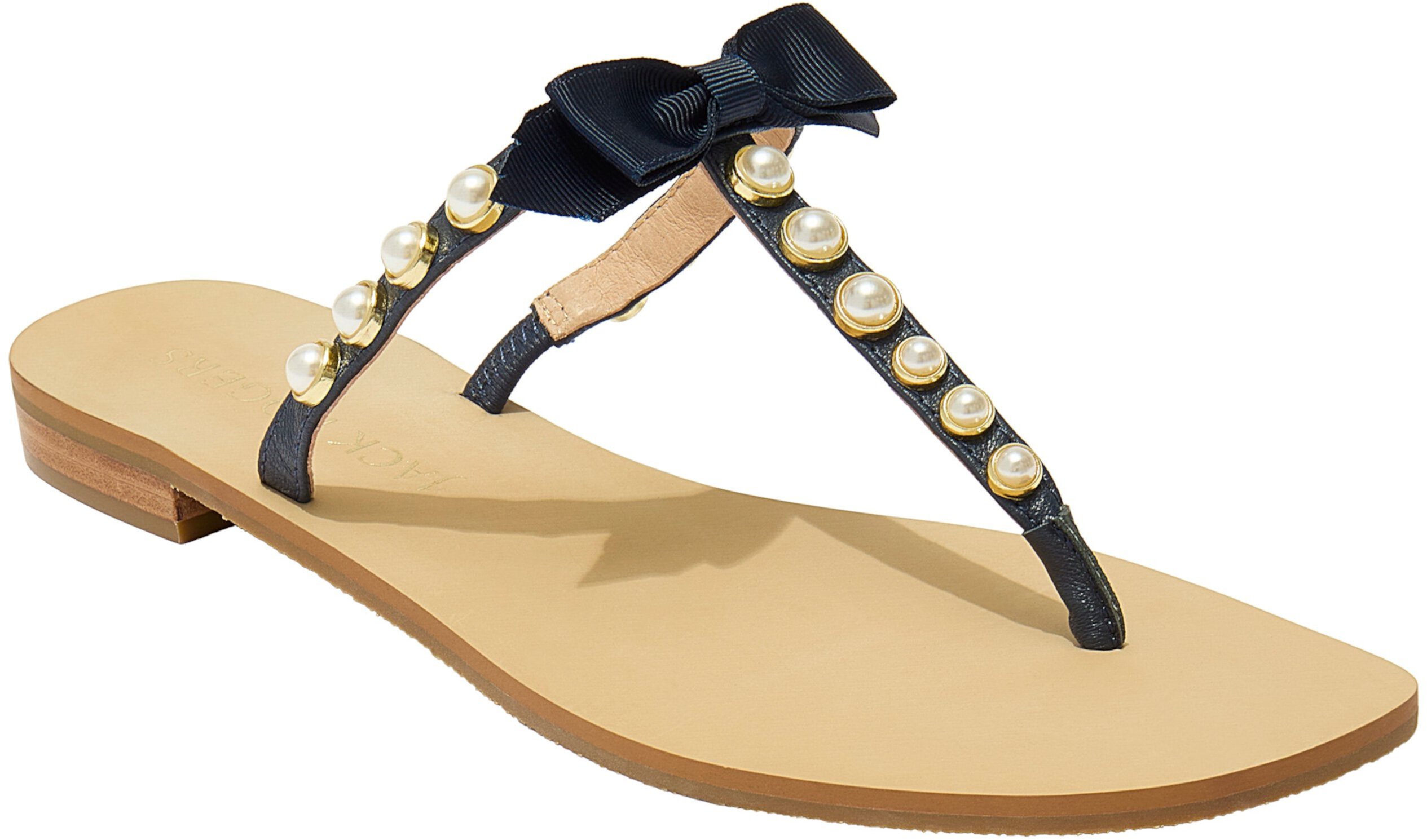 Женские Шлепанцы и вьетнамки Jack Rogers Sand Piper Bow Pearl Jack Rogers