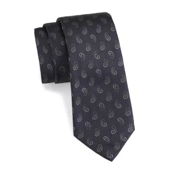 Текстурированный шелковый галстук с пейсли ISAIA