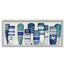 Stupell Home Decor Port Oars Nautical Blue Patterns Framed Wall Art Stupell Home Decor