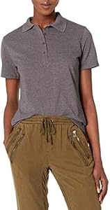 Hanes Short Sleeve Pique Shirt, Four-Button Midweight Polo for Women Hanes