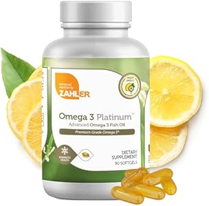 Zahler Omega 3 Fish Oil - Omega 3 Supplements with Omega 3 Fatty Acids, 600 mg EPA and 400 mg DHA - Omega3 Fish Oil Supplements Derived from Kosher Tuna - Supports Brain & Heart Health (90 Softgels) Zahler