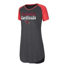 Women's Concepts Sport Black/Cardinal Arizona Cardinals Raglan V-Neck Nightshirt Unbranded