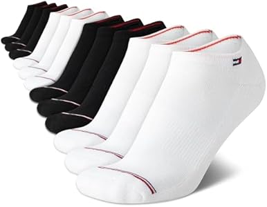 Tommy Hilfiger Women's No Show Socks - 12 Pack Soft Stretch Womens Athletic Ankle Socks - Running Socks for Women (6-9.5) Tommy Hilfiger