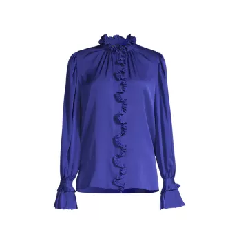Блузка Michelle из шелковой смеси с рюшами Ungaro