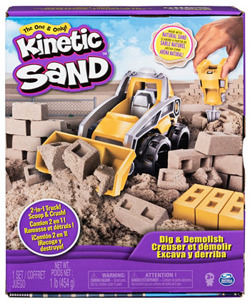 Dig Demolish Playset with 1lb and Toy Truck, Kinetic Sand