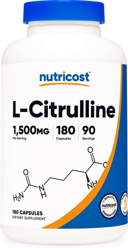 Капсулы L-цитруллина Nutricost – 1500 мг – 180 капсул Nutricost