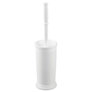 iDesign Kent Toilet Bowl Brush and Holder for Bathroom Storage - White IDesign