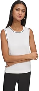 KARL LAGERFELD Women's Sleeveless Collared Button Front Blouse Karl Lagerfeld