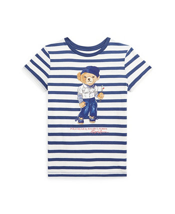 Полосатая футболка с короткими рукавами Polo Bear для больших девочек Ralph Lauren