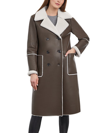 Женское двубортное пальто из искусственной дубленки BCBGeneration