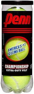 Penn Championship Tennis Balls - Extra Duty Felt Pressurized Tennis Balls - 6 Cans, 18 Balls Penn