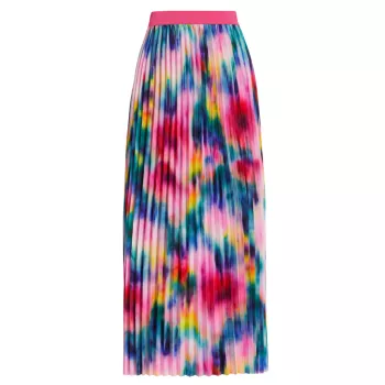 Плиссированная юбка-миди с цветочным принтом LE SUPERBE