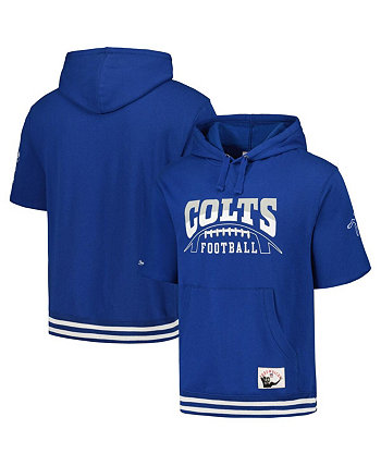 Мужской пуловер с капюшоном с короткими рукавами перед игрой Royal Indianapolis Colts Mitchell & Ness