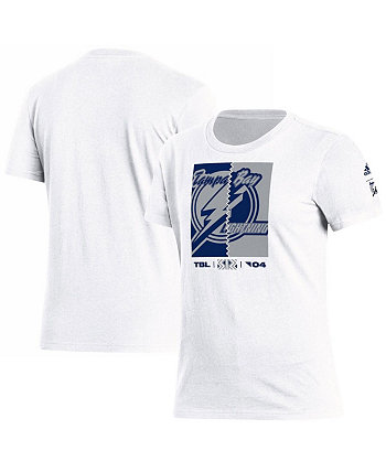 Женская белая футболка Tampa Bay Lightning Reverse Retro 2.0 Playmaker Adidas