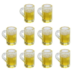 Chidian 10Pcs Mini Beer Mugs Adornments for Mini House Exquisite Beer Mugs Figurines Decor Chidian