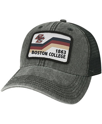 Men's Black Boston College Eagles Sun & Bars Dashboard Trucker Snapback Hat Legacy Athletic