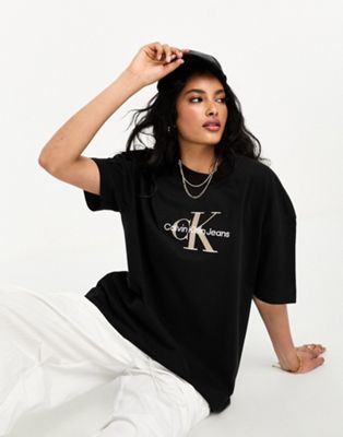 Черная футболка премиум-класса с монолого Calvin Klein Jeans Calvin Klein