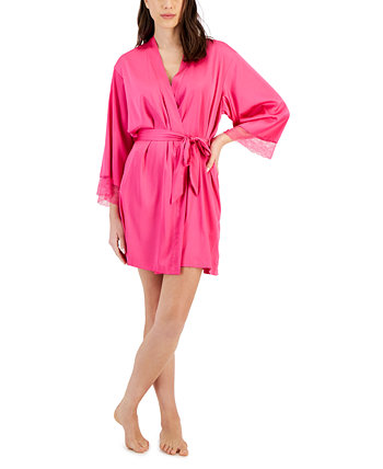 Женский атласный халат с кружевной отделкой, созданный для Macy's I.N.C. International Concepts