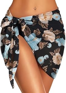 Swimsuit Coverups for Women Sarong Beach Bikini Wrap Sheer Short Skirt Chiffon Scarf for Swimwear CHICGAL