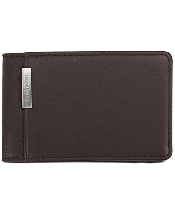 Мужской кошелек из шагреневой кожи RFID Bifold со съемным зажимом для денег Calvin Klein