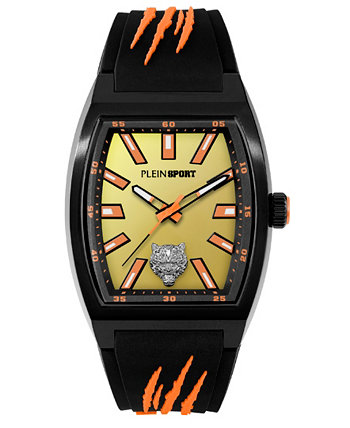Мужские часы Кварцевые часы Plein Sport Gaze с 3 стрелками, черный силиконовый ремешок, 40 мм Plein Sport