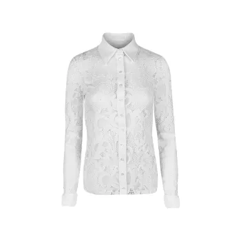 Joanna Lace Button-Front Shirt Anne Fontaine