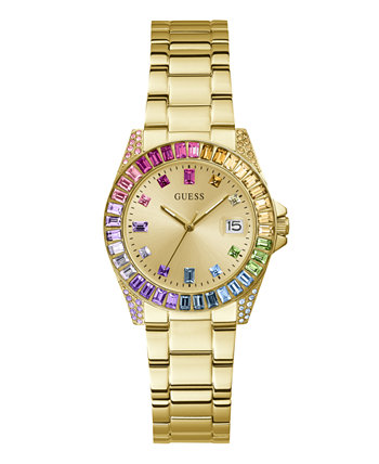 Women's Date Gold-Tone Stainless Steel Watch, 34mm GUESS